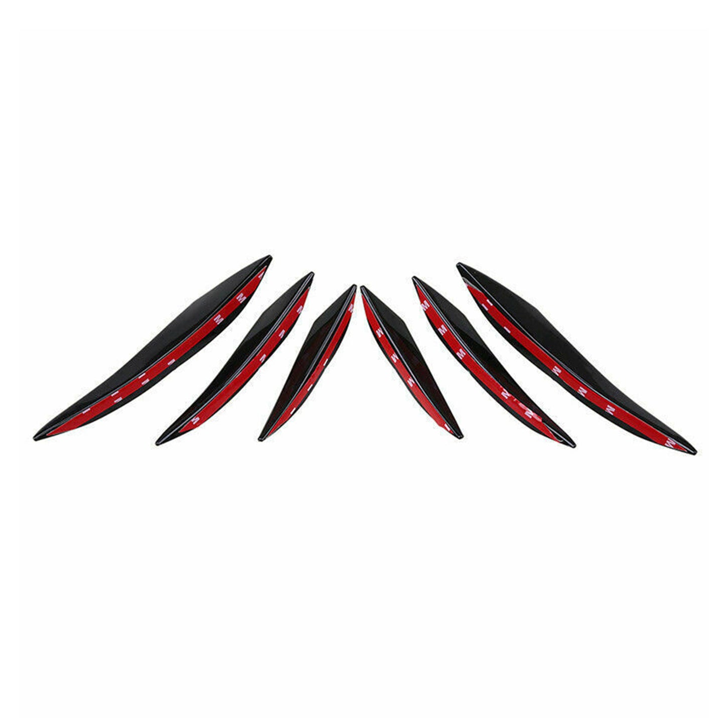 6pcs Universal Gloss Black Car/Auto Paraurti anteriore Pinne Spoiler Canards Refit