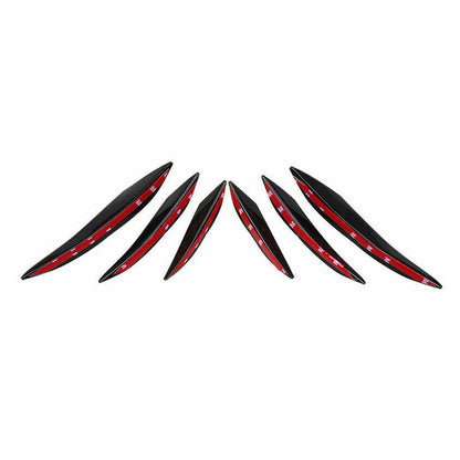 6pcs Universal Gloss Black Car/Auto Paraurti anteriore Pinne Spoiler Canards Refit