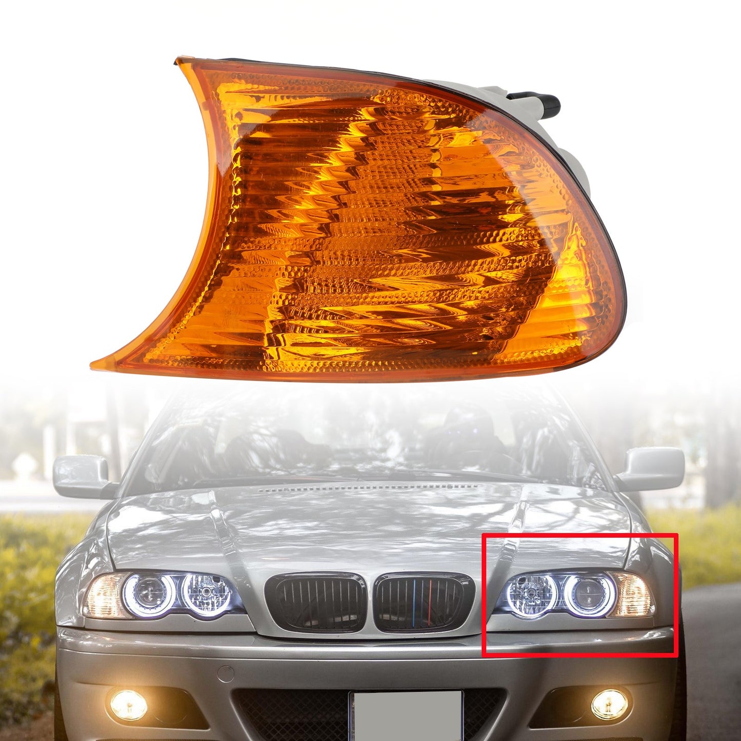 Luci d'angolo sinistra/destra Indicatori di direzione per BMW E46 2 porte 1998-2001 Y Generico