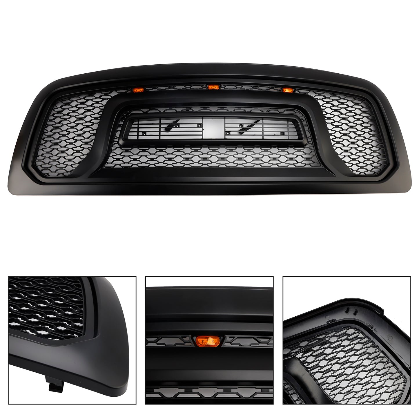 Griglia paraurti anteriore nera con luce a LED per Dodge Ram 1500 2009-2012