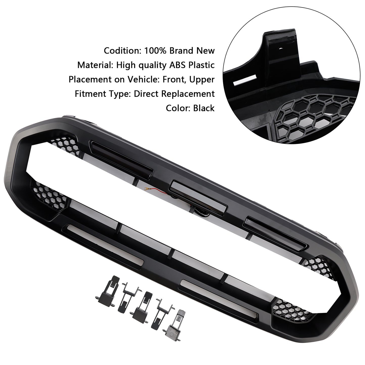Griglia paraurti anteriore stile Raptor nera adatta per Ford Ranger 2019-2023