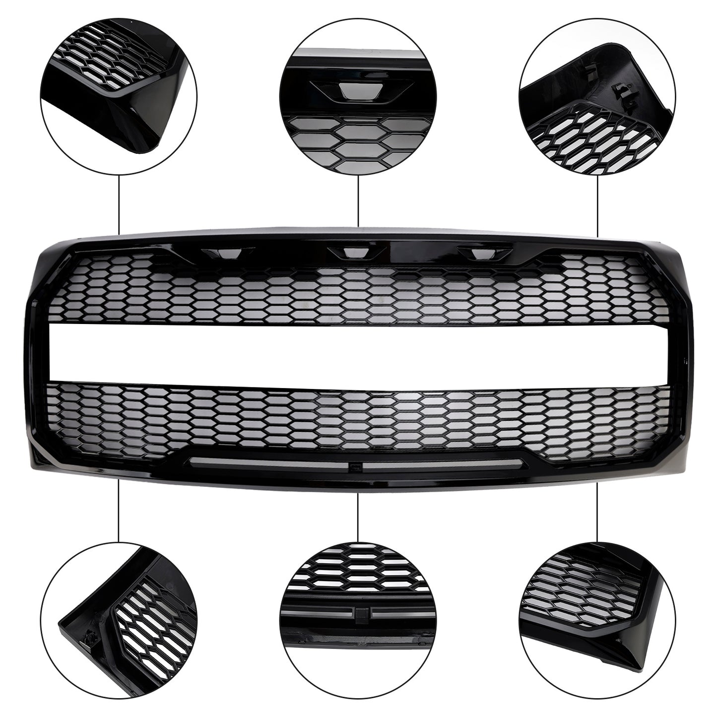Griglia paraurti anteriore stile Raptor nero lucido adatta per Ford F150 2009-2014