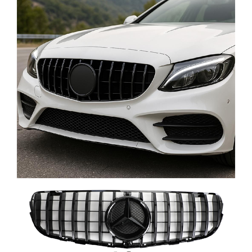 Nero Lucido Griglia Paraurti Anteriore Griglia Per Mercedes Benz C253 2015-2019