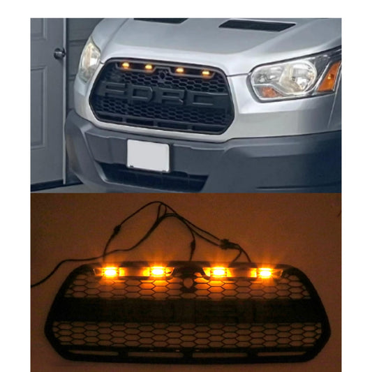 2015-201 Ford Transit MK8 8 Raptor Matt Black Front Bumper Grille Grill w/LED