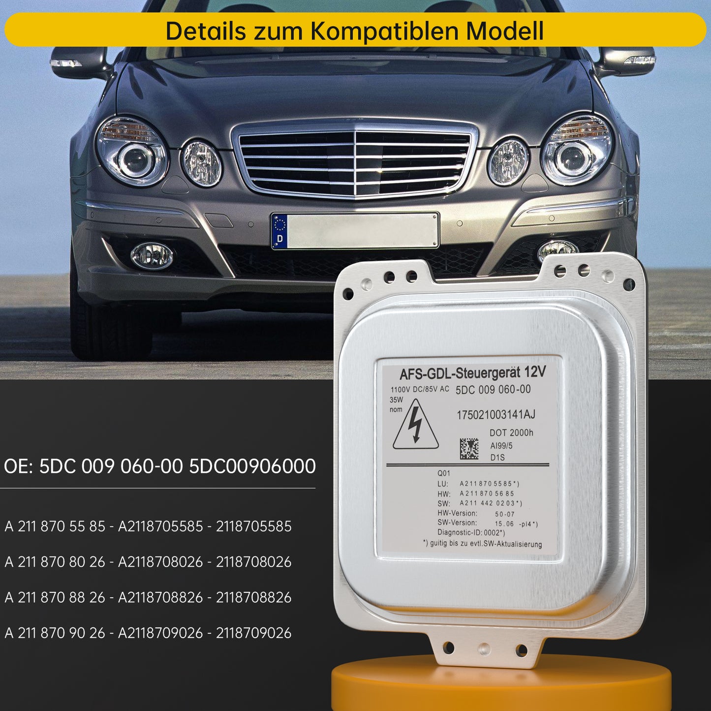 Unità di controllo fari allo xeno 2118705585 per Mercedes Classe E W211