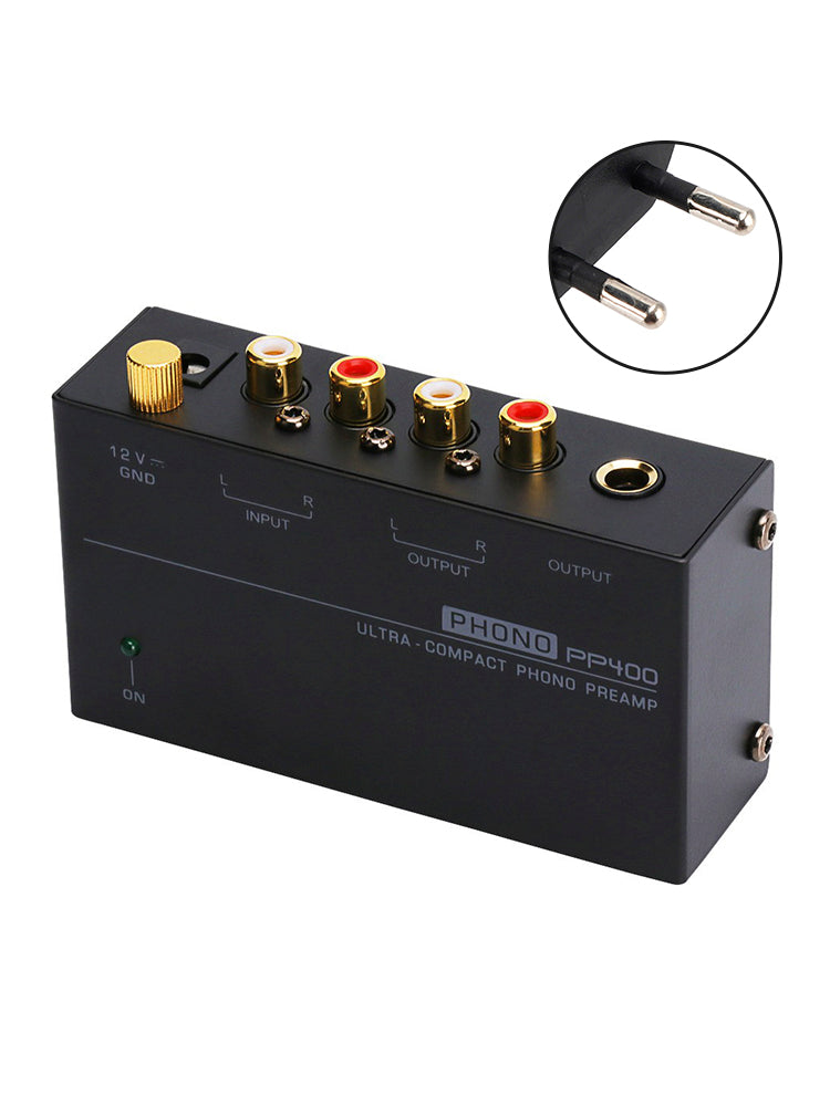 Preamplificatore Phono Ultra-Compatto PP400 con Supporto RCA da 1/4 di pollice Interfacce TRS Preamplificador Phono Preamp