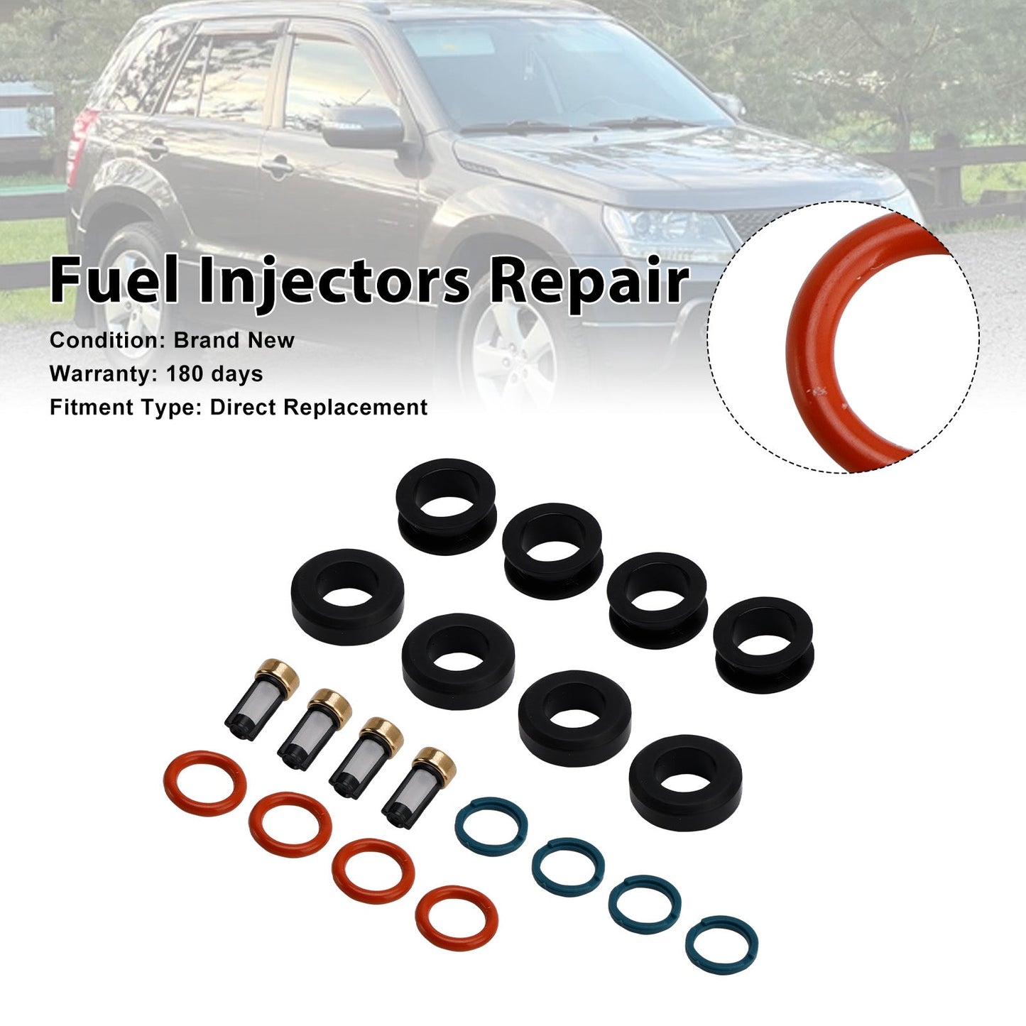 Guarnizione O-ring per iniettore carburante 15710-78K00 compatibile con Suzuki Grand Vitara 2.4L 2009-2013
