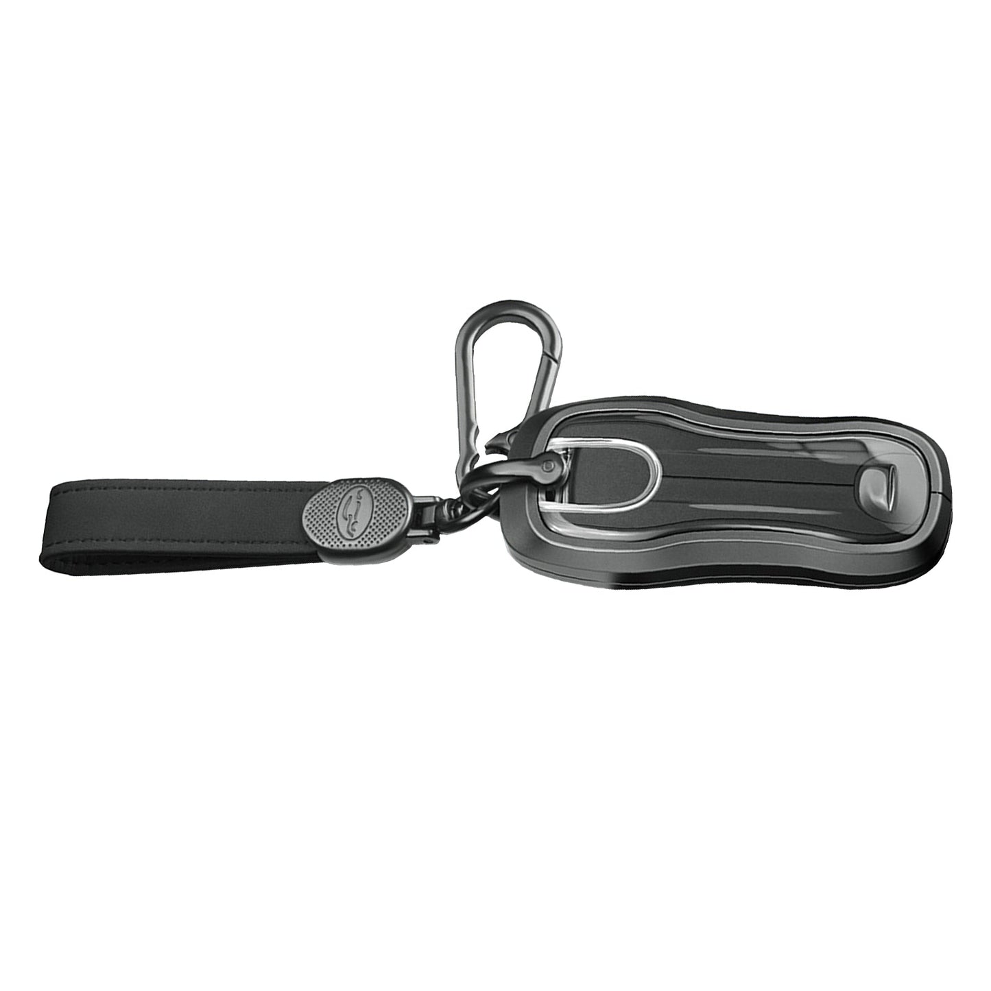 Custodia per chiave auto in lega di alluminio e TPU nera con fibbia per Porsche Cayenne 911