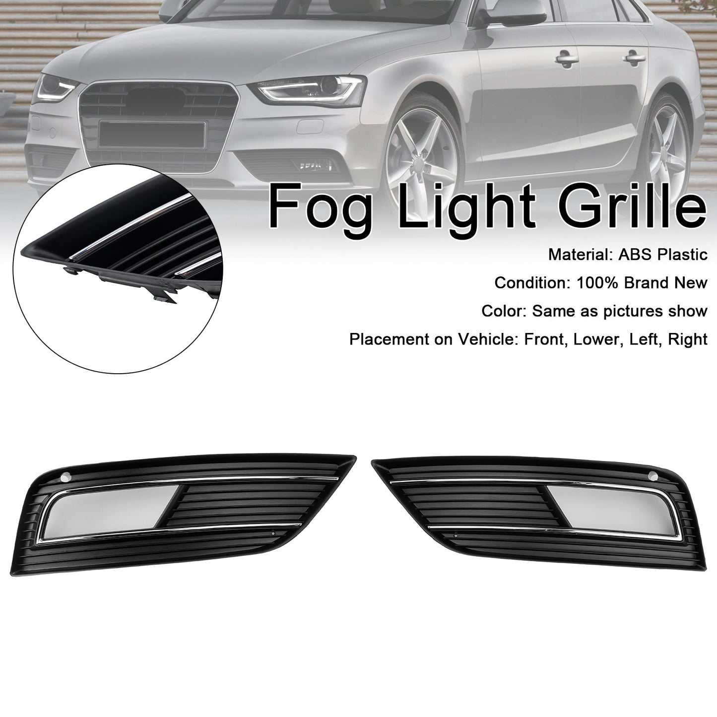 Griglia di copertura fendinebbia Audi A4 B8.5 S4 Style 2013-2015, paraurti standard
