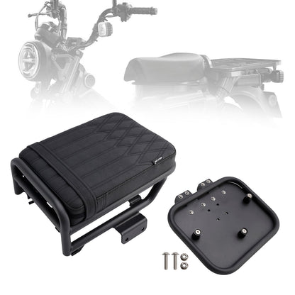 Kit Huntercub 2020-2023 per Honda CT125, con staffa per borse laterali e cuscino per sella posteriore, colore marrone.