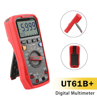 Multimetro digitale UT61B+ per test di tensione, corrente, resistenza e capacità in corrente alternata/continua.