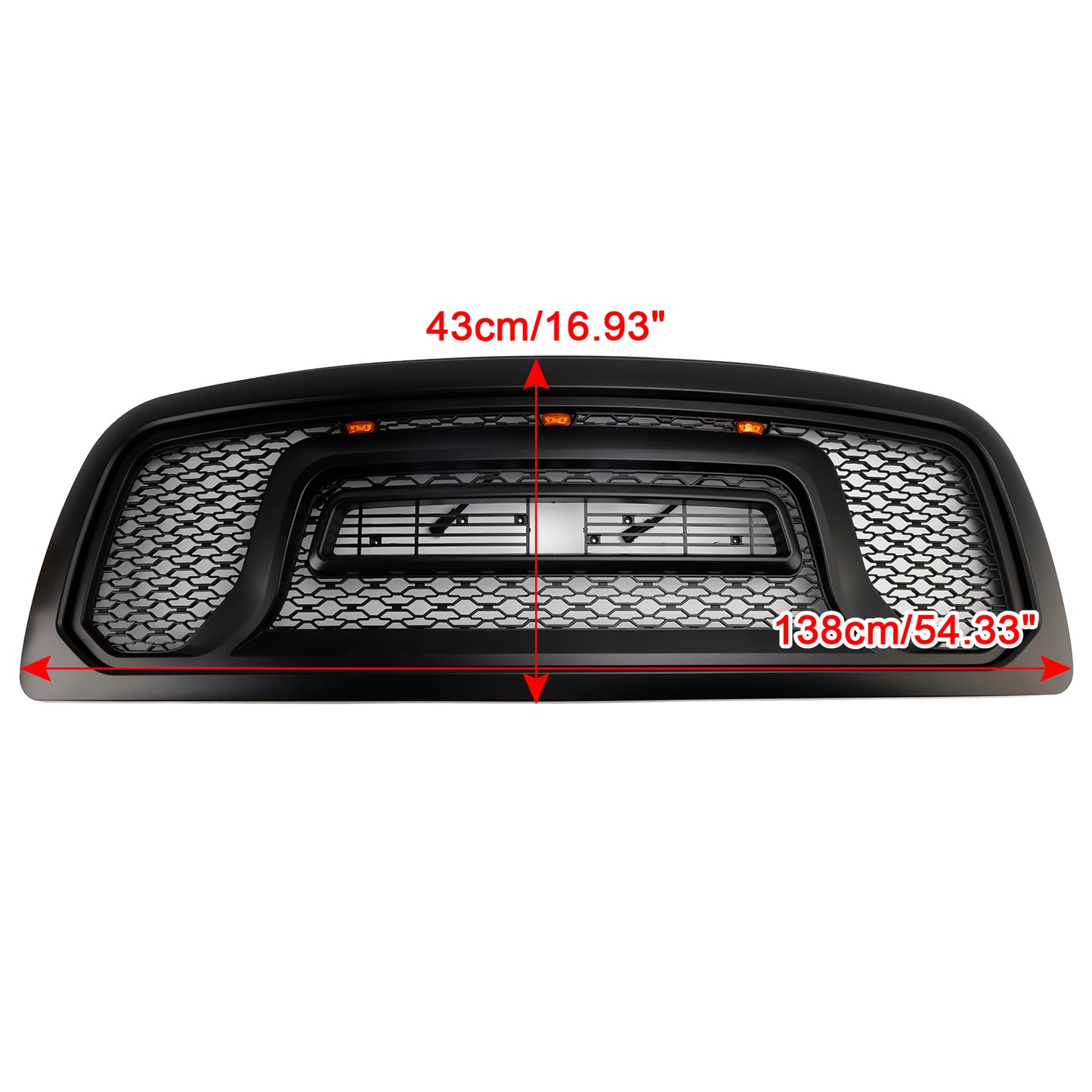Griglia paraurti anteriore nera con luce a LED per Dodge Ram 1500 2009-2012