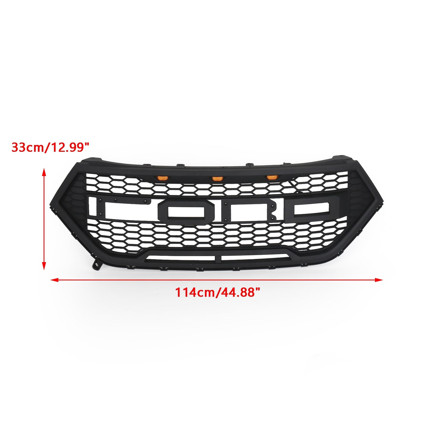 15-18 Ford Edge Black Raptor Style griglia paraurti anteriore griglia superiore + luci LED ambra