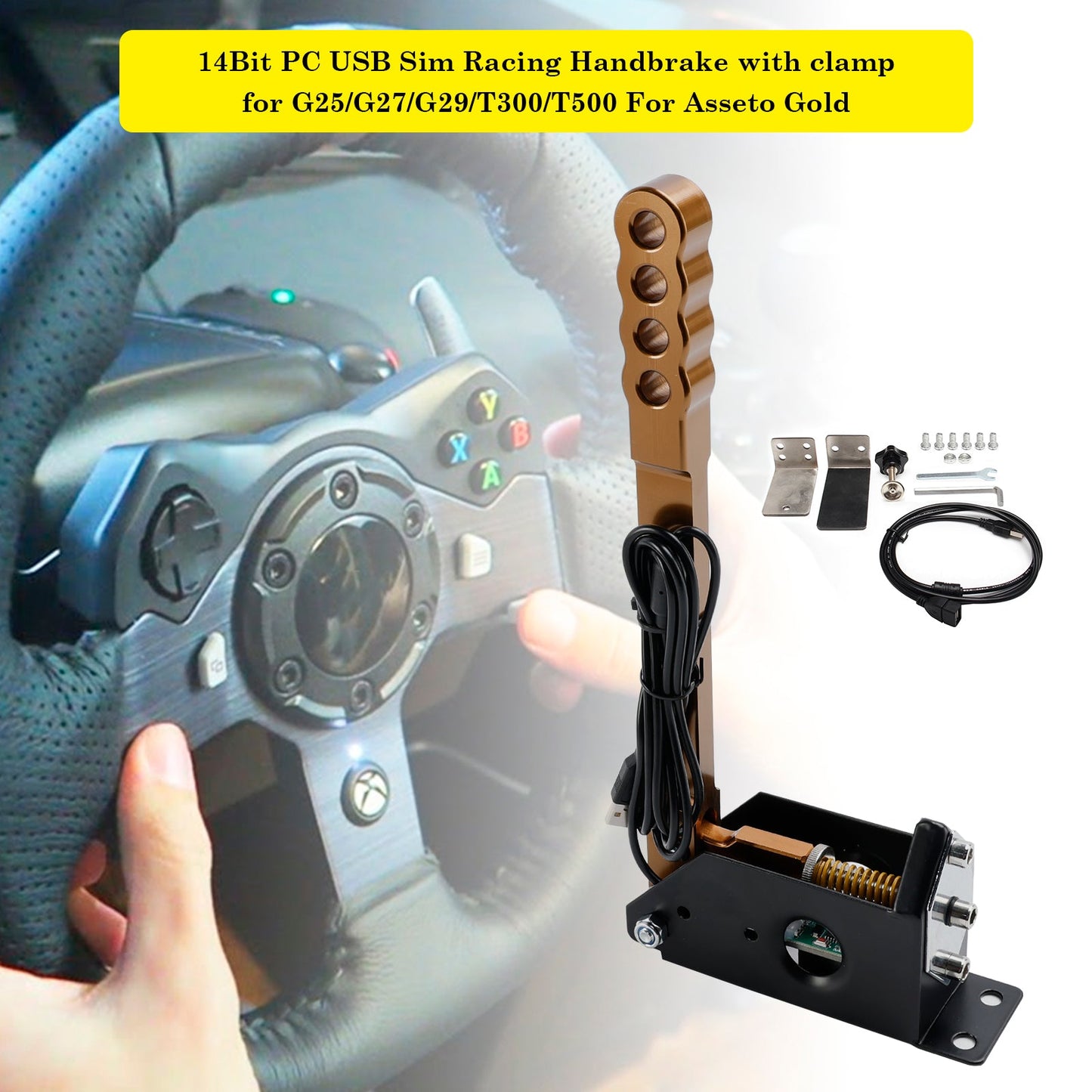 Freno a mano da corsa Sim USB per PC 14 bit con morsetto per Assetto per G27/G29/T300/T500