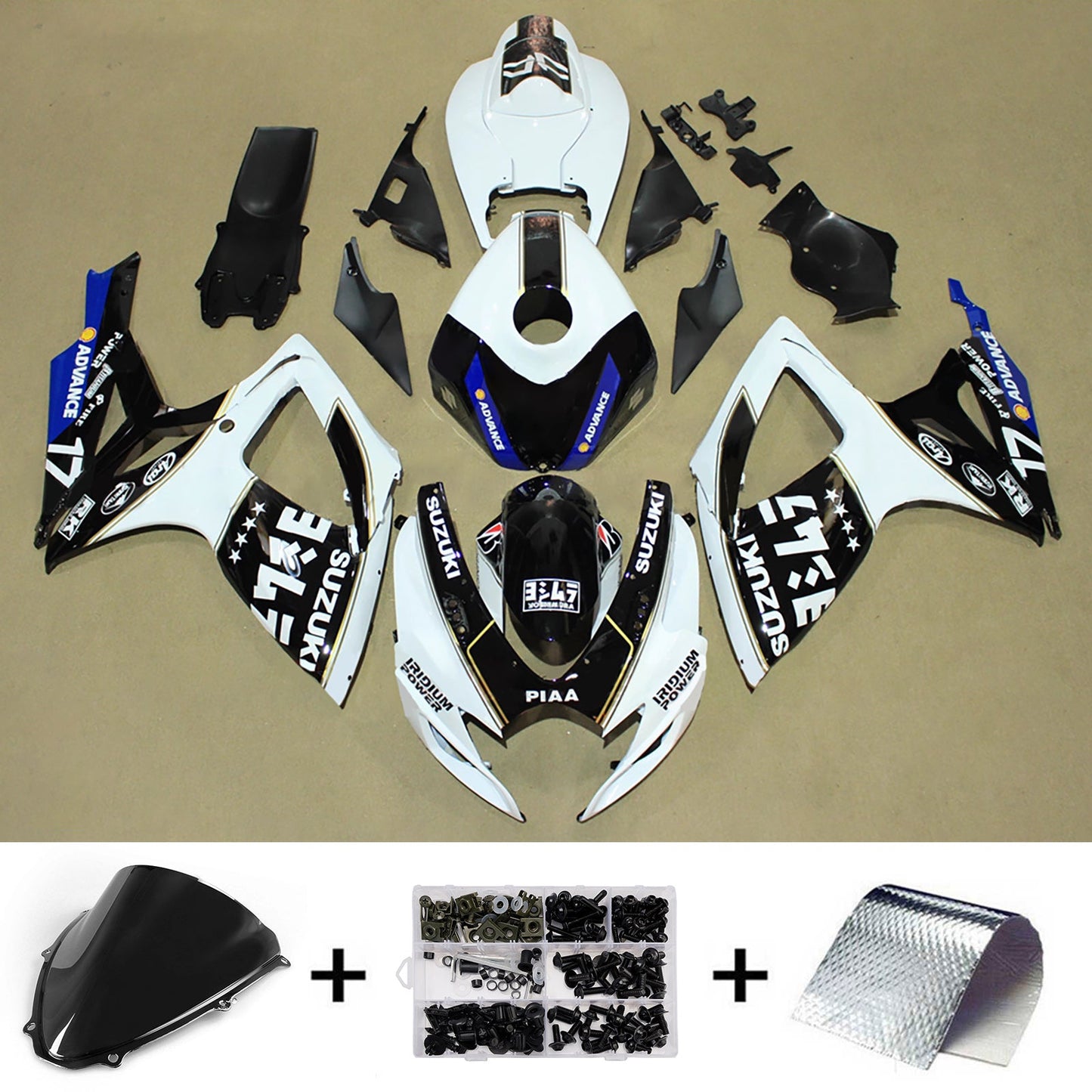 Kit carenatura iniezione plastica ABS per Suzuki GSXR 600/750 2006-2007 K6