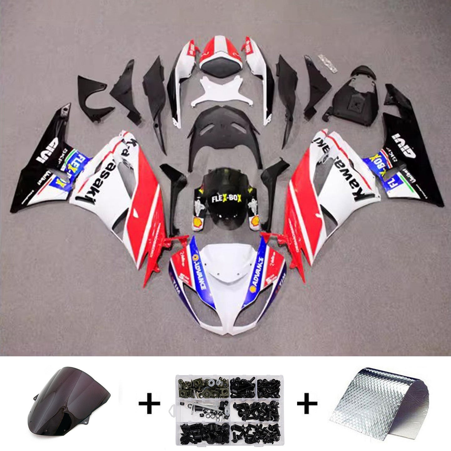 Kit carenatura iniezione in plastica ABS adatto per Kawasaki ZX6R 636 2009-2012