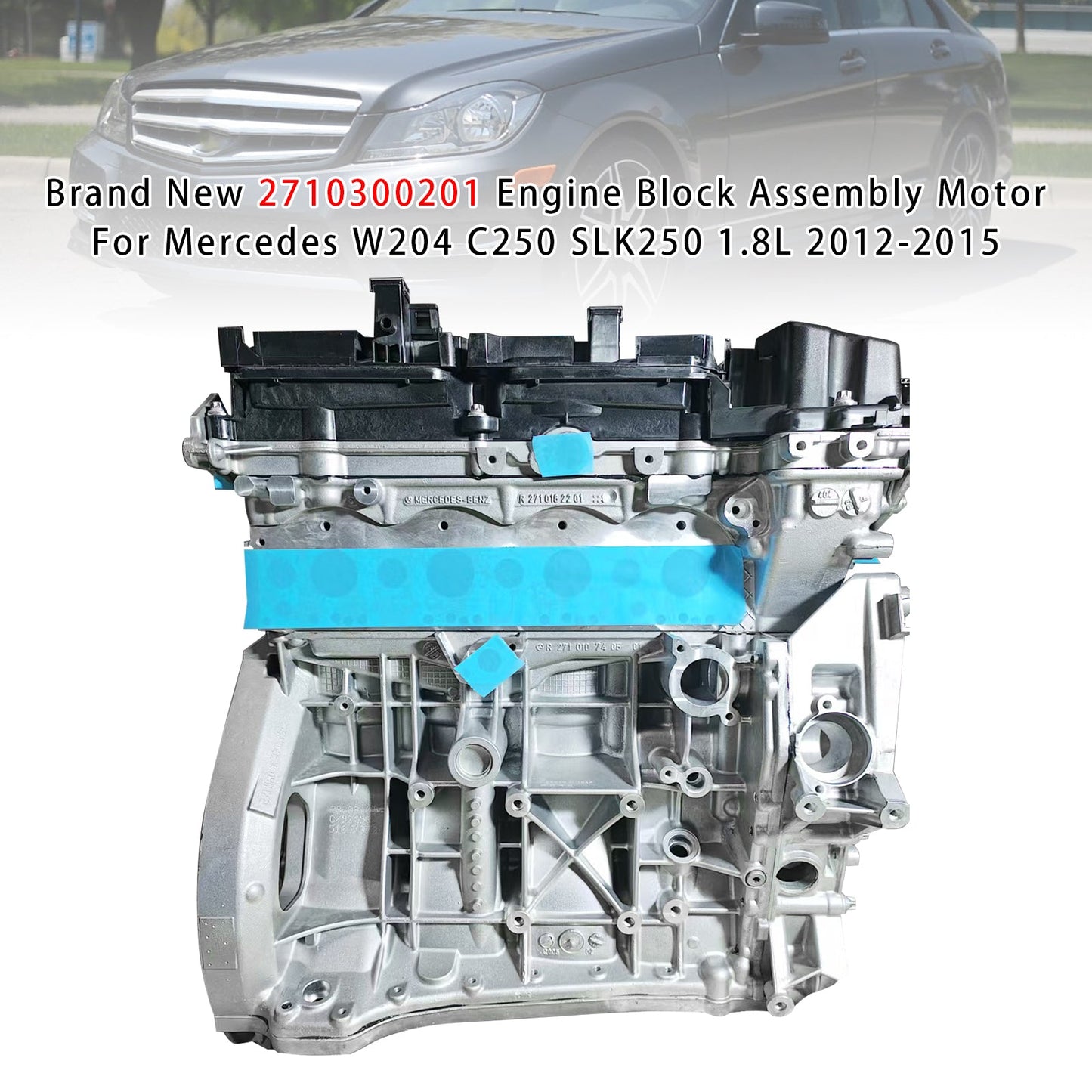 Motore blocco motore Mercedes W204 C250 SLK250 1.8L nuovo 2710300201 2012-2015