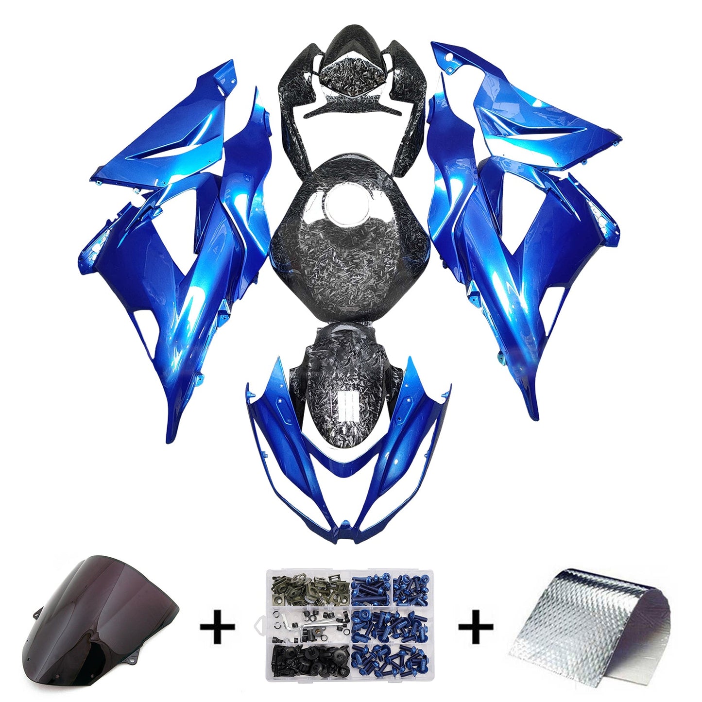 Kit carenatura iniezione in plastica ABS adatto per Kawasaki ZX6R 636 2013-2018