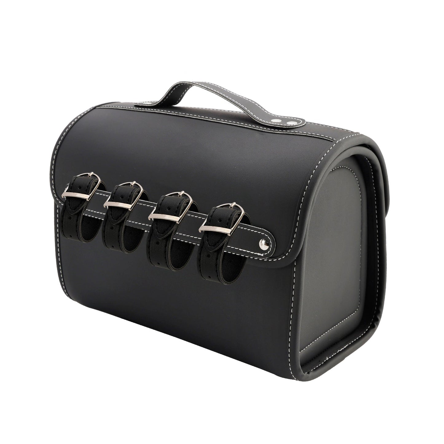 Borsa laterale in PU Borsa laterale Borsa da sella Colore abbinato Bagaglio Bianco per scooter Moto Bianco