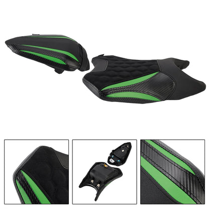 Kit cuscini passeggero anteriore e posteriore Raider per Kawasaki Ninja 500 Z500 2024-2025, colore nero.