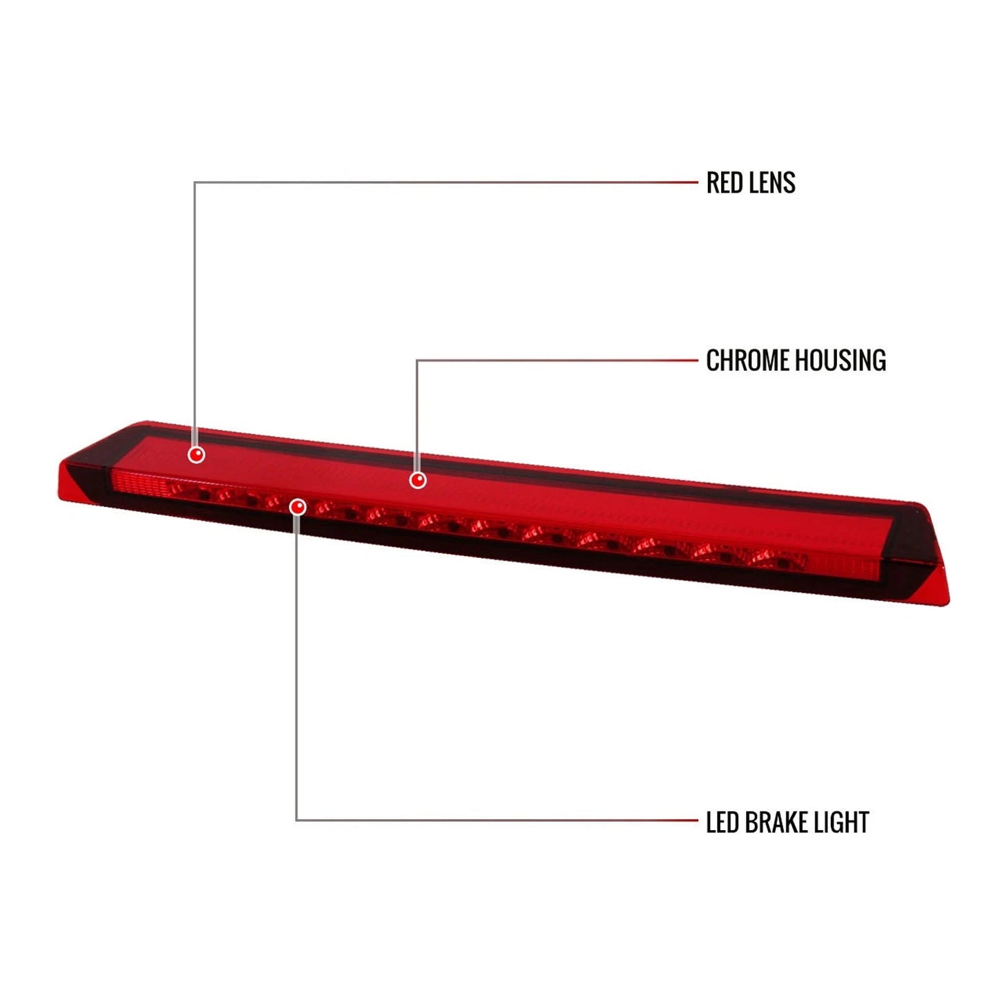 Luce di stop a LED rossa brillante per Ford Mustang V6/GT 1999-2004