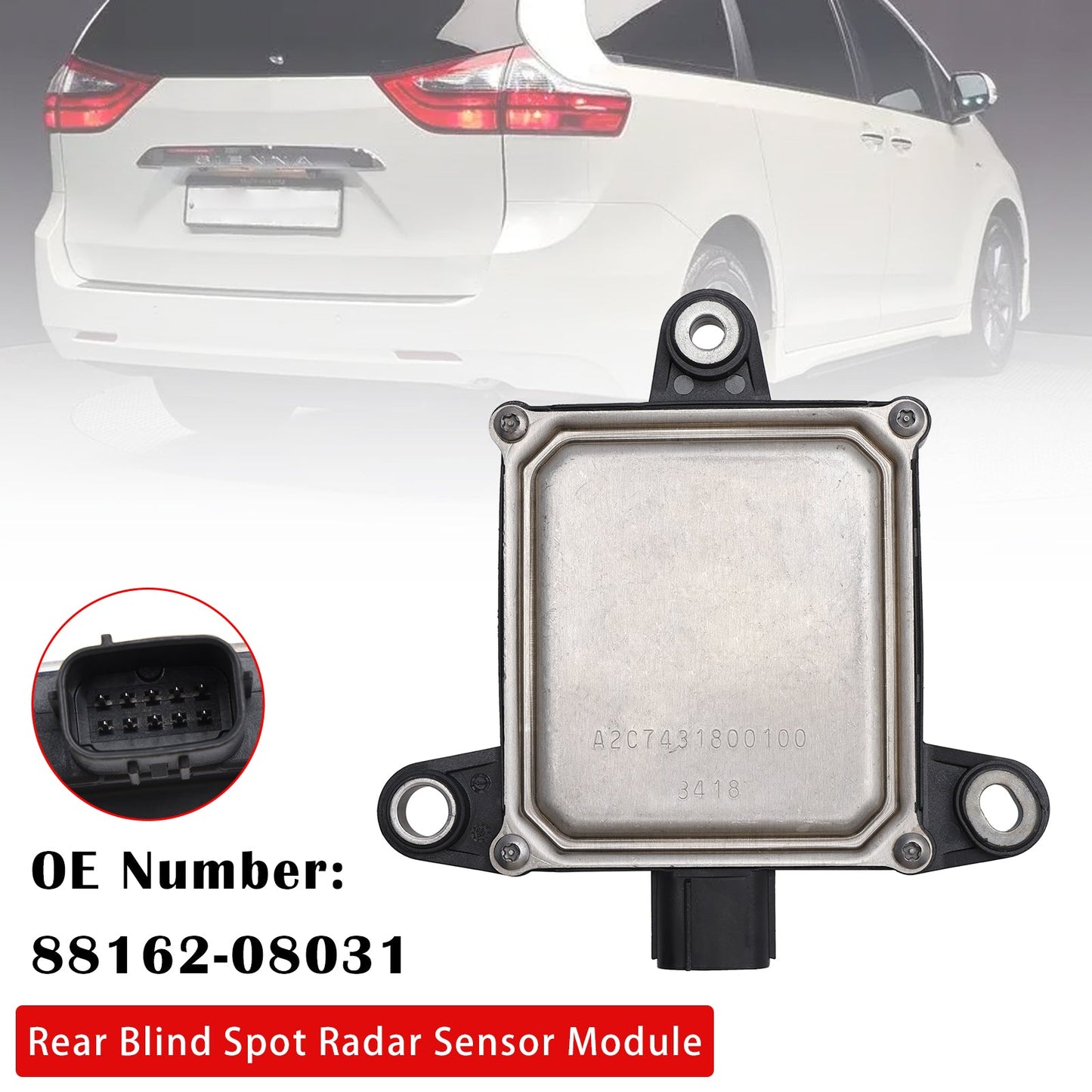 Modulo sensore radar per angolo cieco posteriore per Toyota Sienna 2018-2020, codice 88162-08031