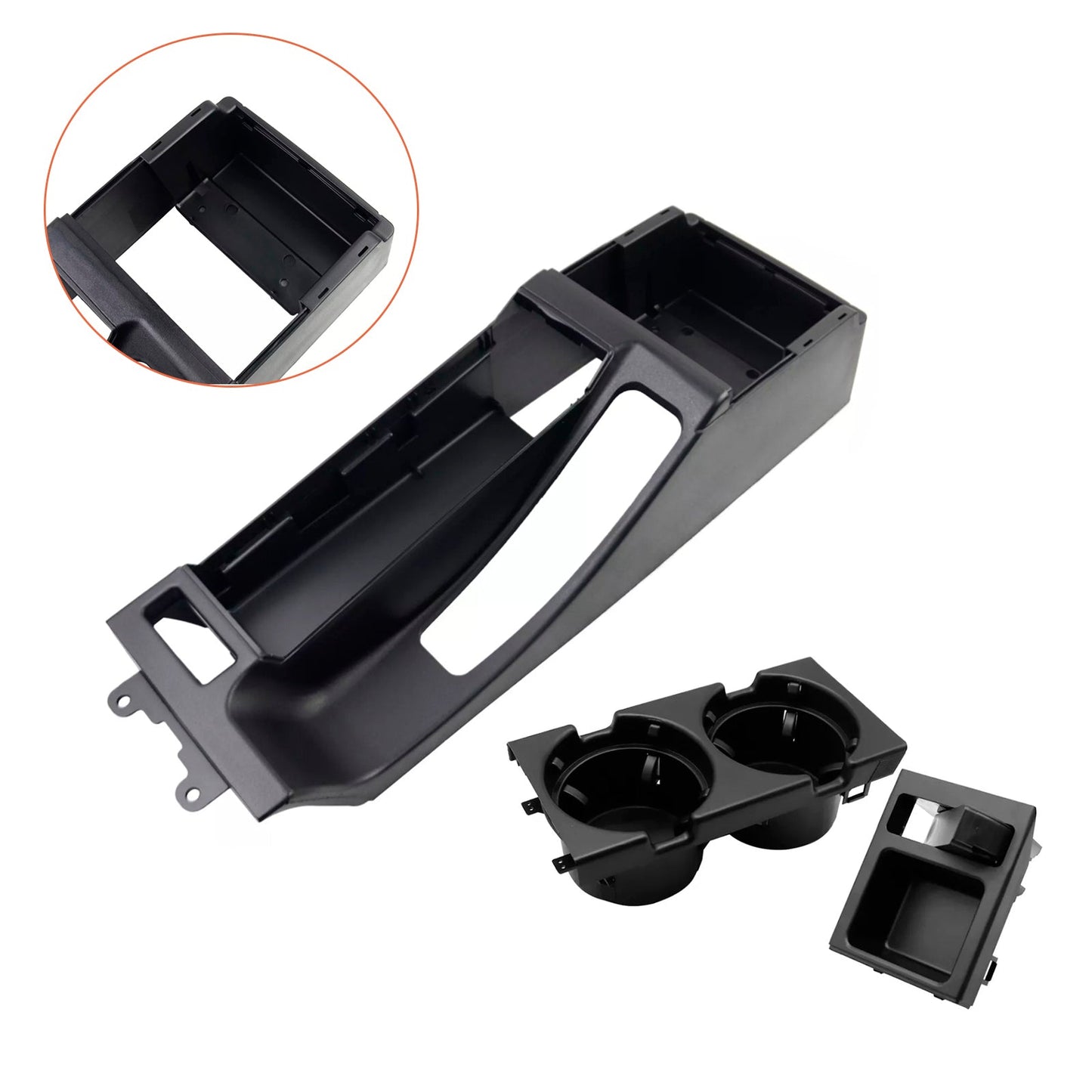 Base portaoggetti per console centrale nera BMW Serie 3 E46 4 porte 1999-2005 51168218305