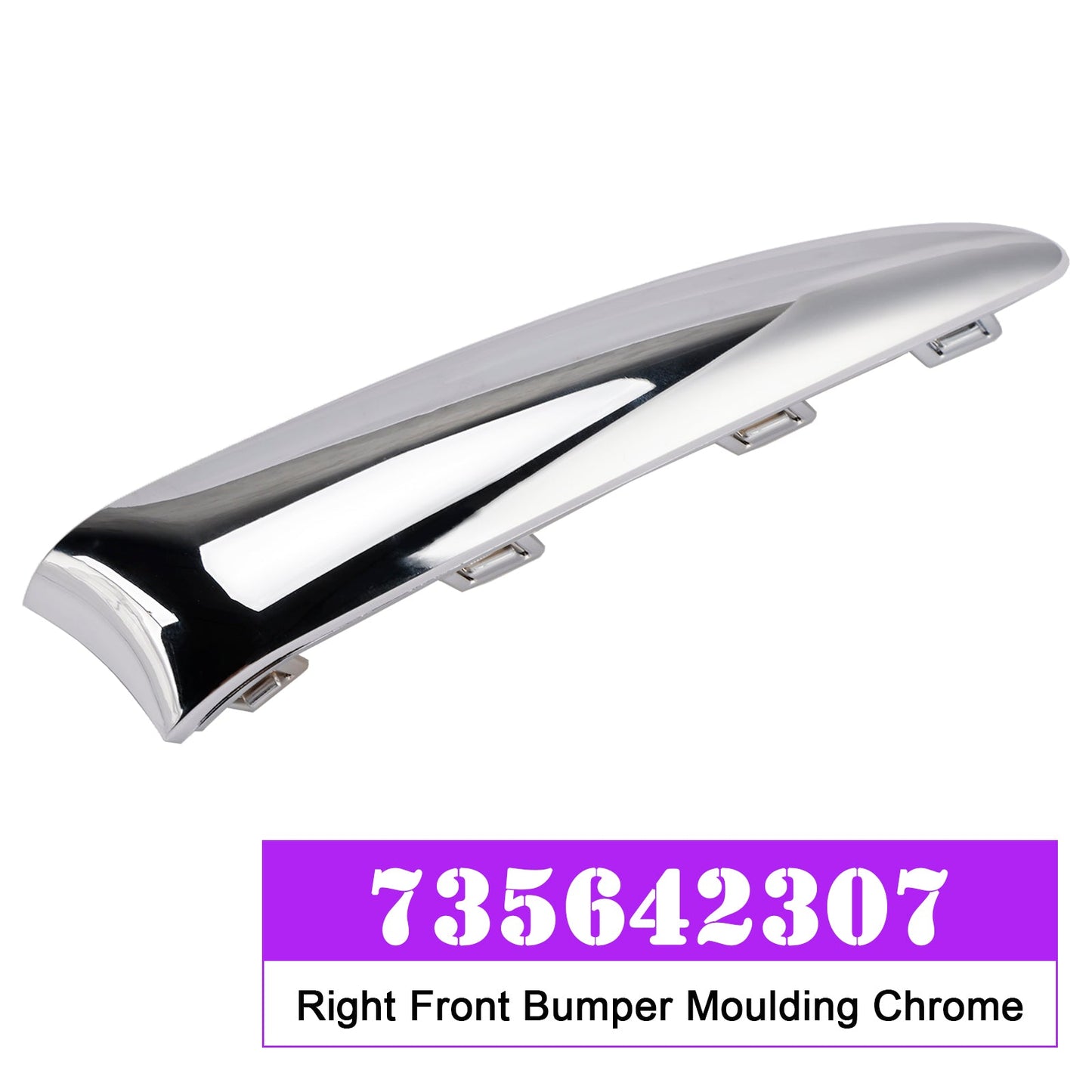 Modanatura paraurti anteriore destro Fiat 500 Lounge 2015.08-2020 cromata 735642307