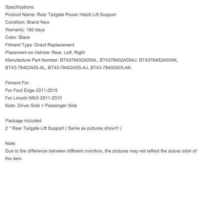 Supporti di sollevamento elettrico per portellone posteriore Ford Edge 2011-2015, 2 pezzi