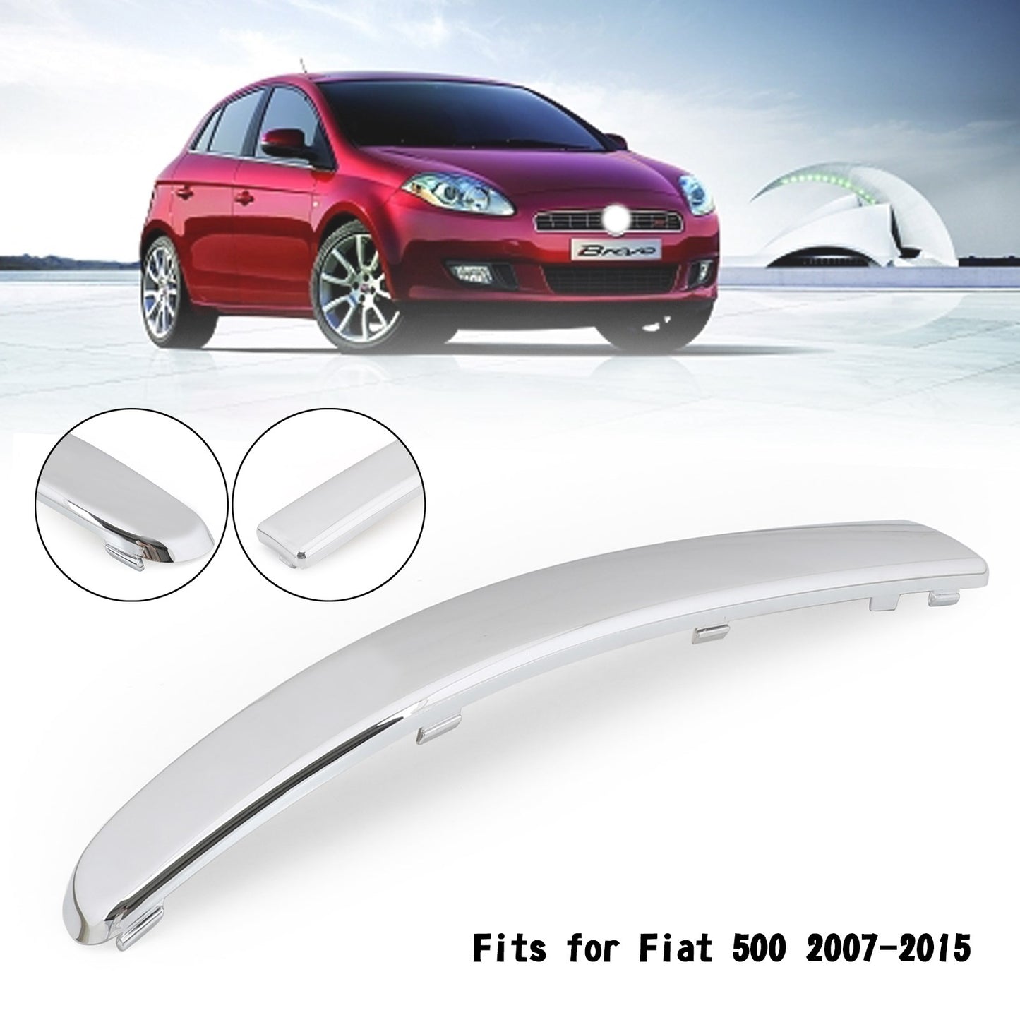 Cromo Sinistra Fronte Bumper Inferiore Moulding Per Fiat 500 2007-2015