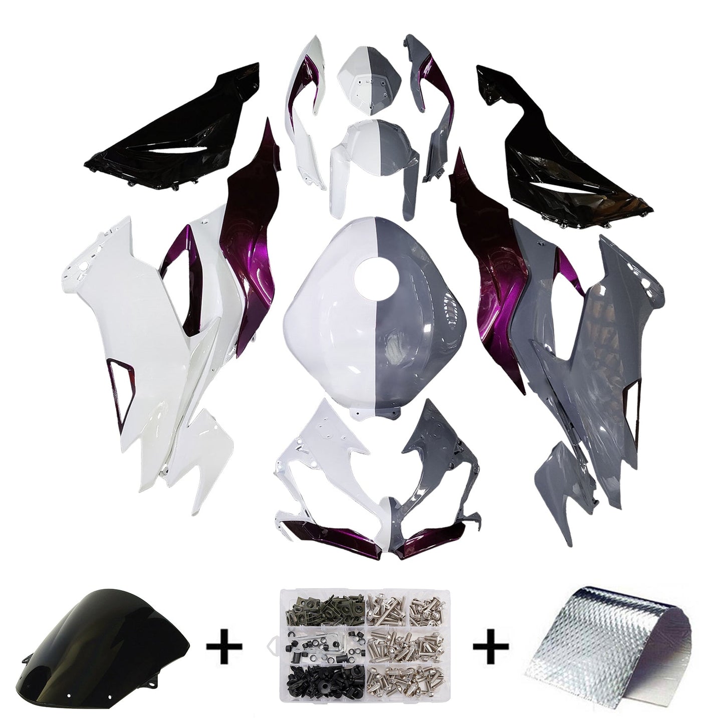 Kit carenatura iniezione in plastica ABS adatto per Kawasaki ZX6R 2019-2023