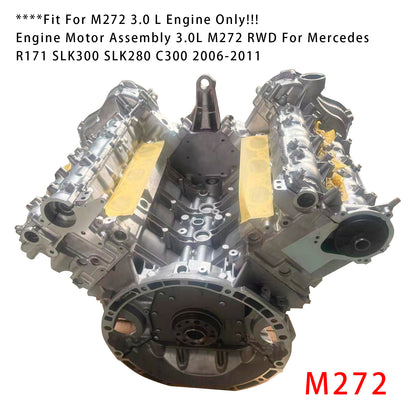 New M272 Engine Motor Assembly Per Mercedes R171 SLK300 C300 RWD 3.0L 2006-2011