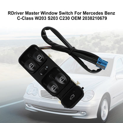 Per Benz Classe C W203 180 200 220 CDI 2038210679 Interruttore finestra principale conducente