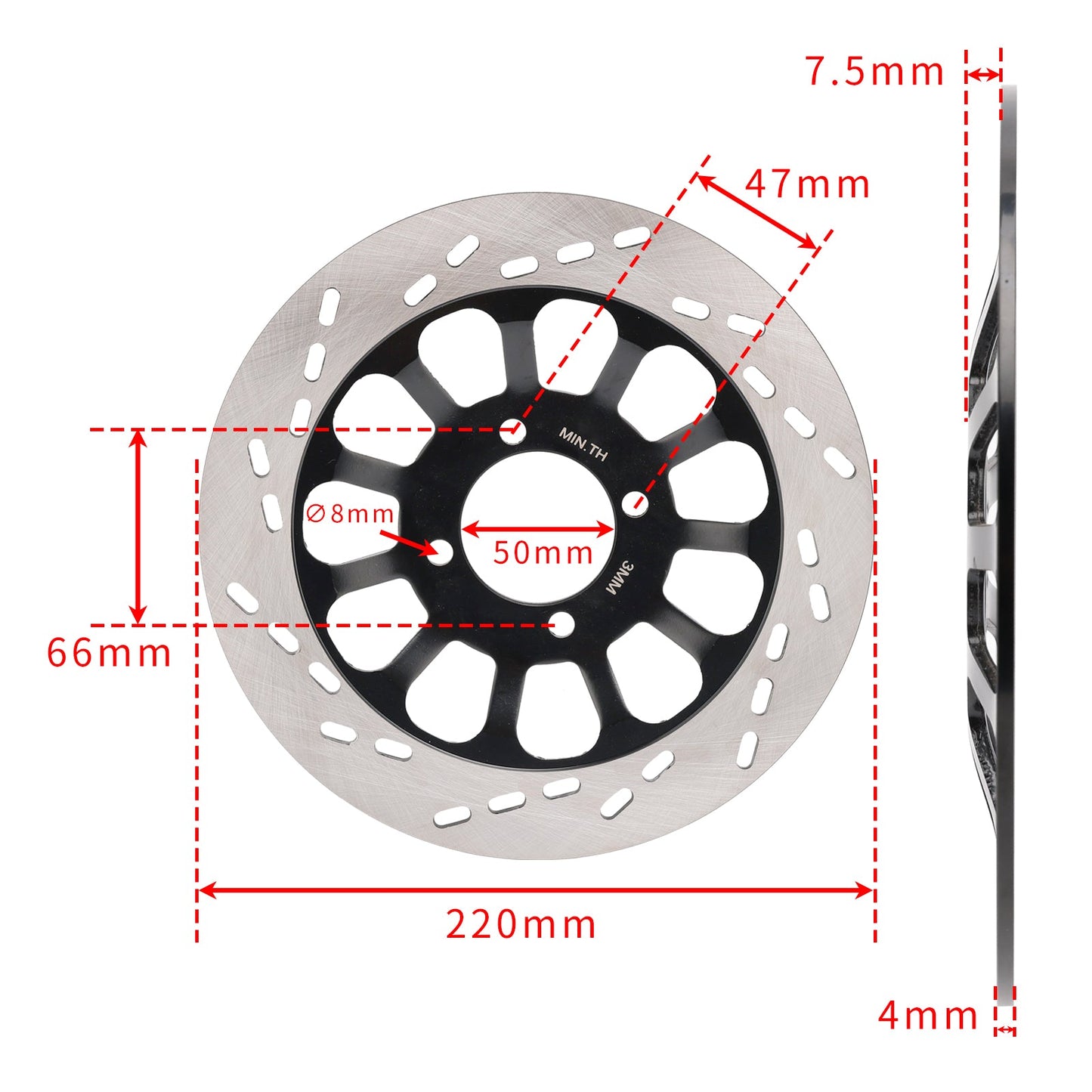 Disco freno anteriore pieno da 220 mm per Suzuki GN125 NF41A 4T GN125E 1982-2001