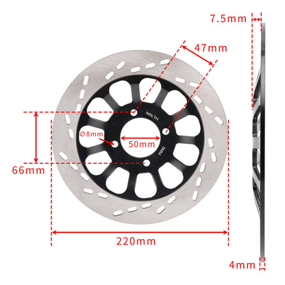 Disco freno anteriore pieno da 220 mm per Suzuki GN125 NF41A 4T GN125E 1982-2001