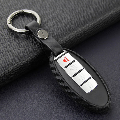 Custodia in pelle e silicone per chiave auto con fibbia per Nissan