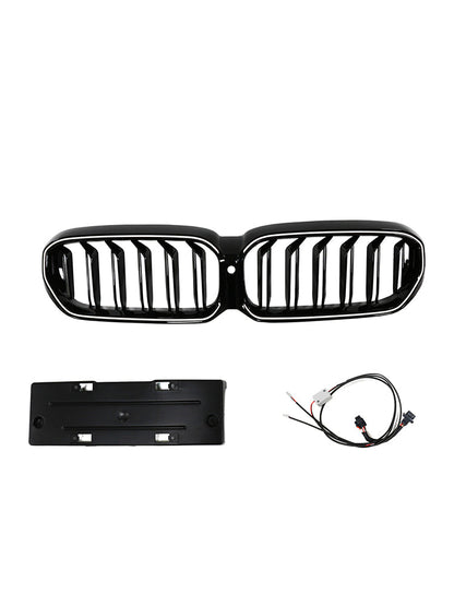 Griglia anteriore a doppio rene BMW Serie 5 G30 G38 2021-2024, nero lucido