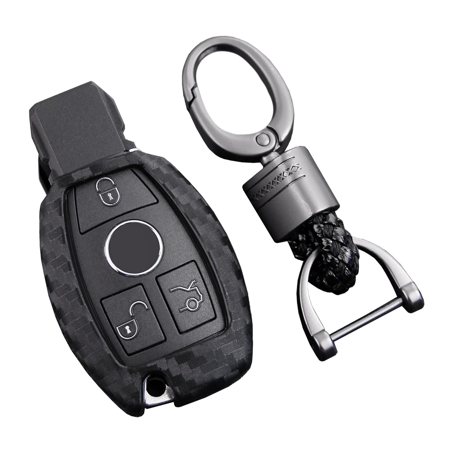 Custodia in silicone e pelle per chiave auto con fibbia per Mercedes-Benz