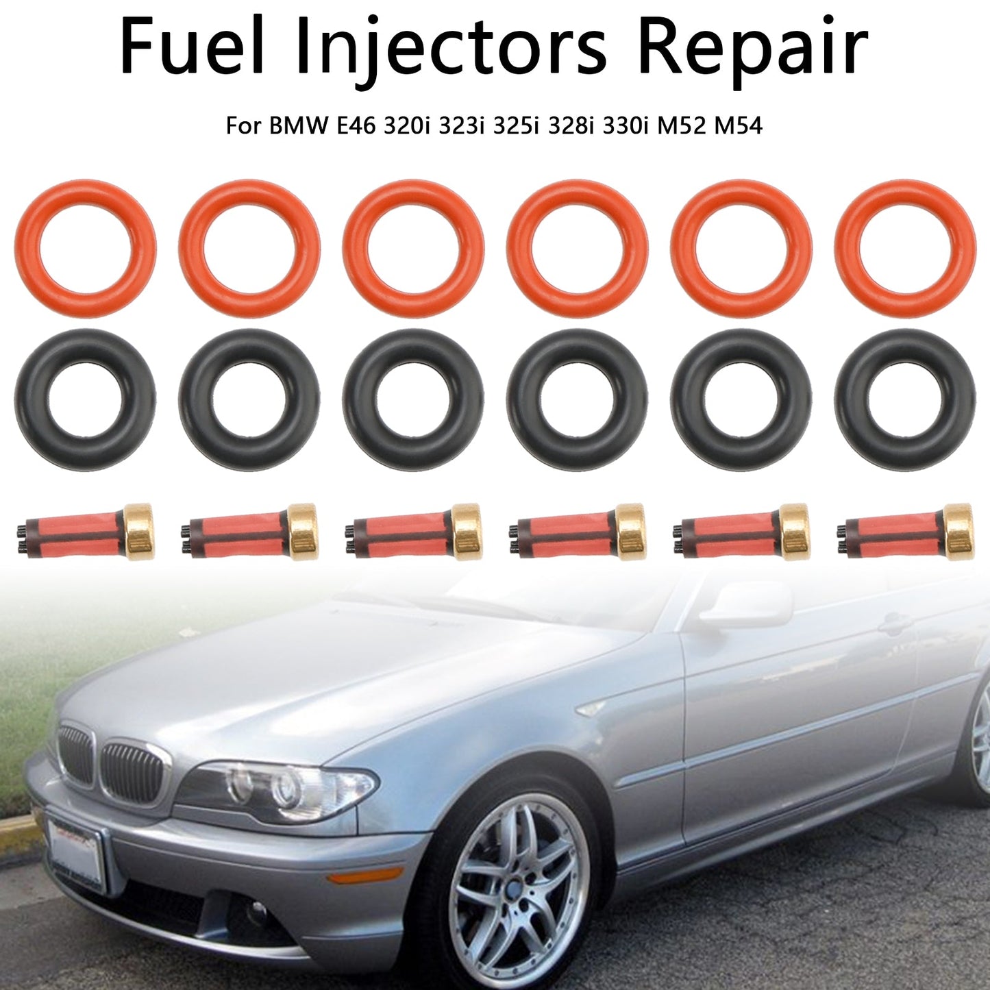 BMW E46 320i 323i 325i 328i 330i M52 M54 Kit di riparazione iniettori carburante 13537546244 13641437487