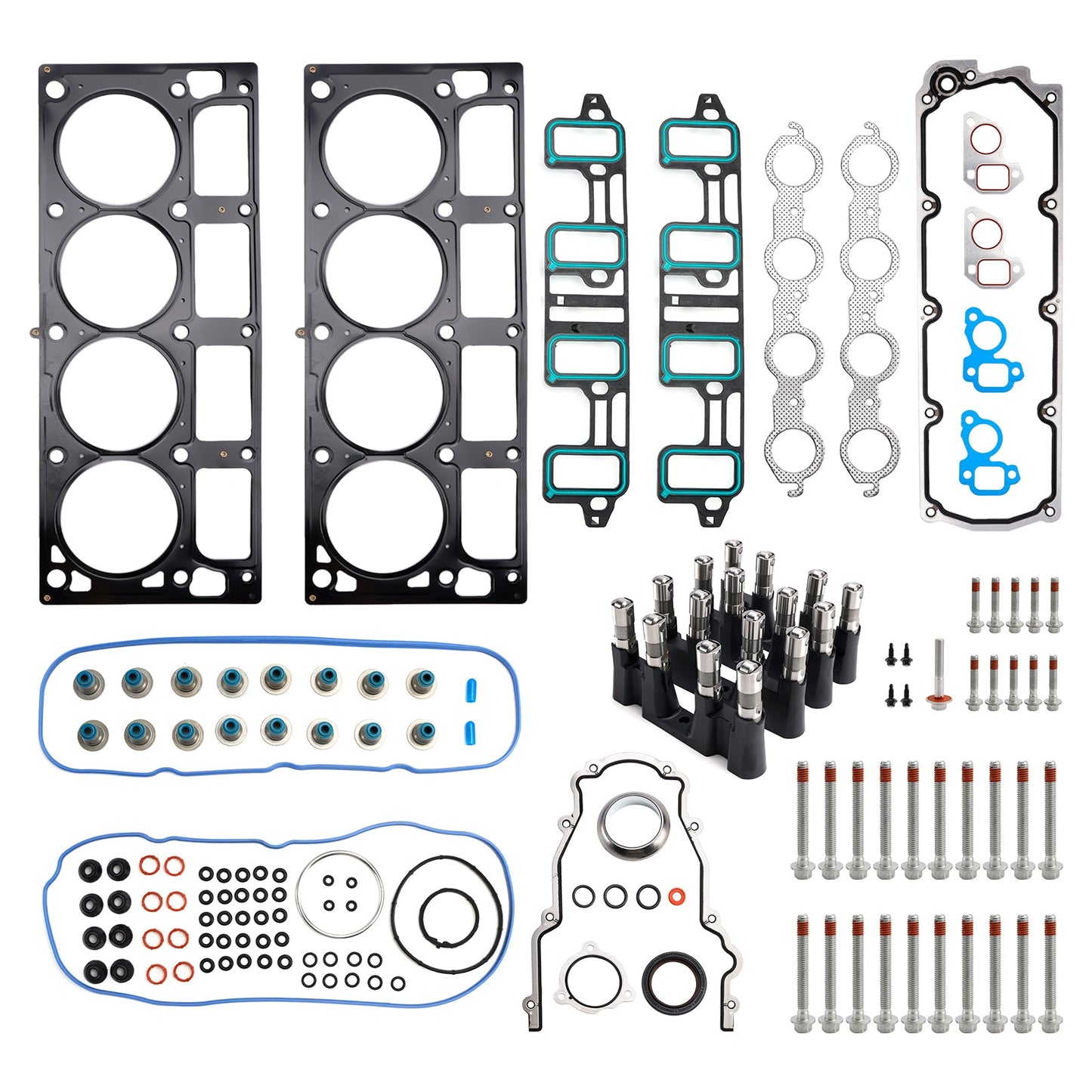 Kit bulloni guarnizione testata punterie NON AFM per Hummer H2 6.2L 6162CC 376CID V8 OHV (16 valvole) del 2008, codice 12648846