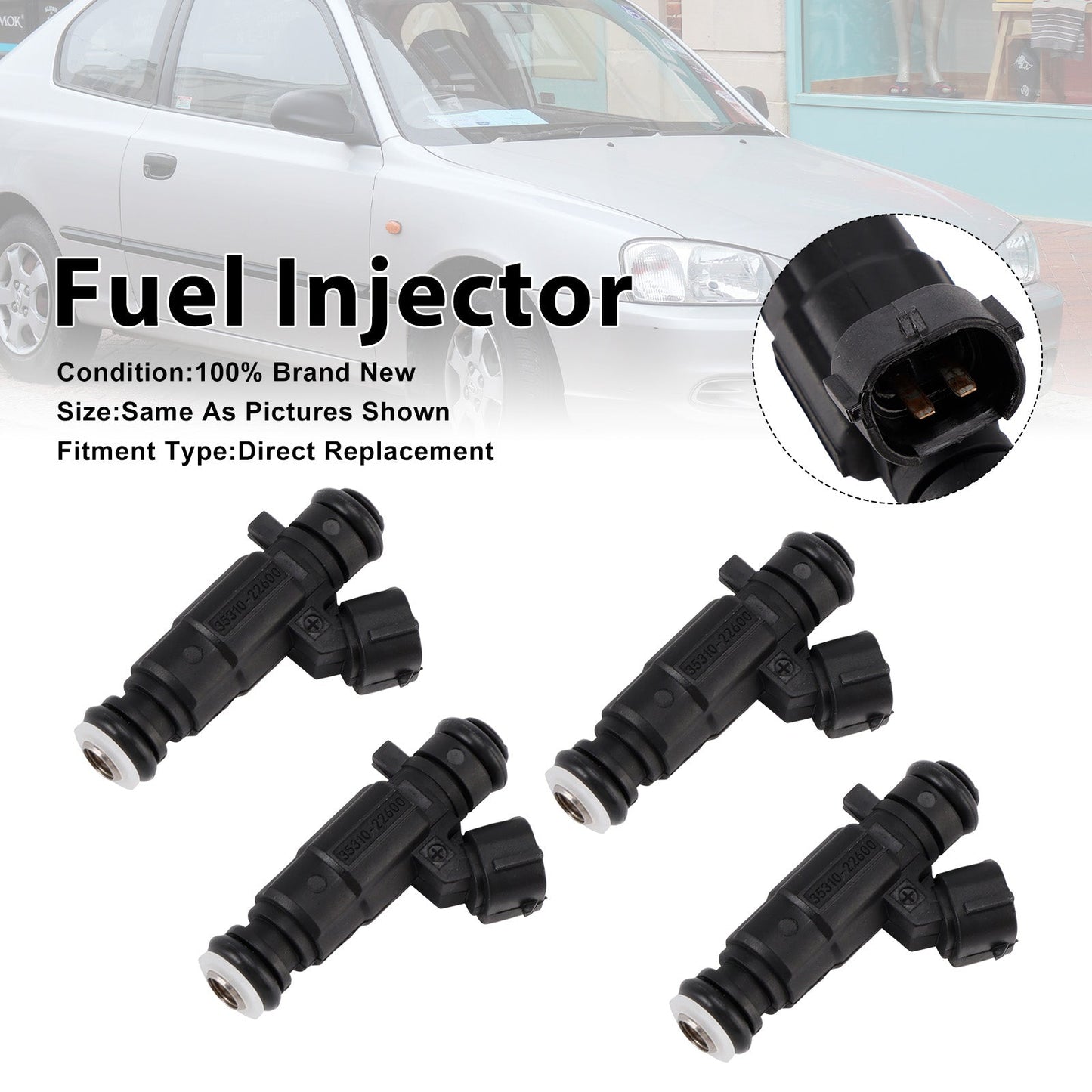 4 iniettori di carburante per Hyundai Accent 2000-2005 e Getz 2003-2005, codice 35310-22600.