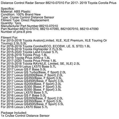 Sensore radar di controllo della distanza Toyota Prius AWD-e 1.8L 2019 88210-07010