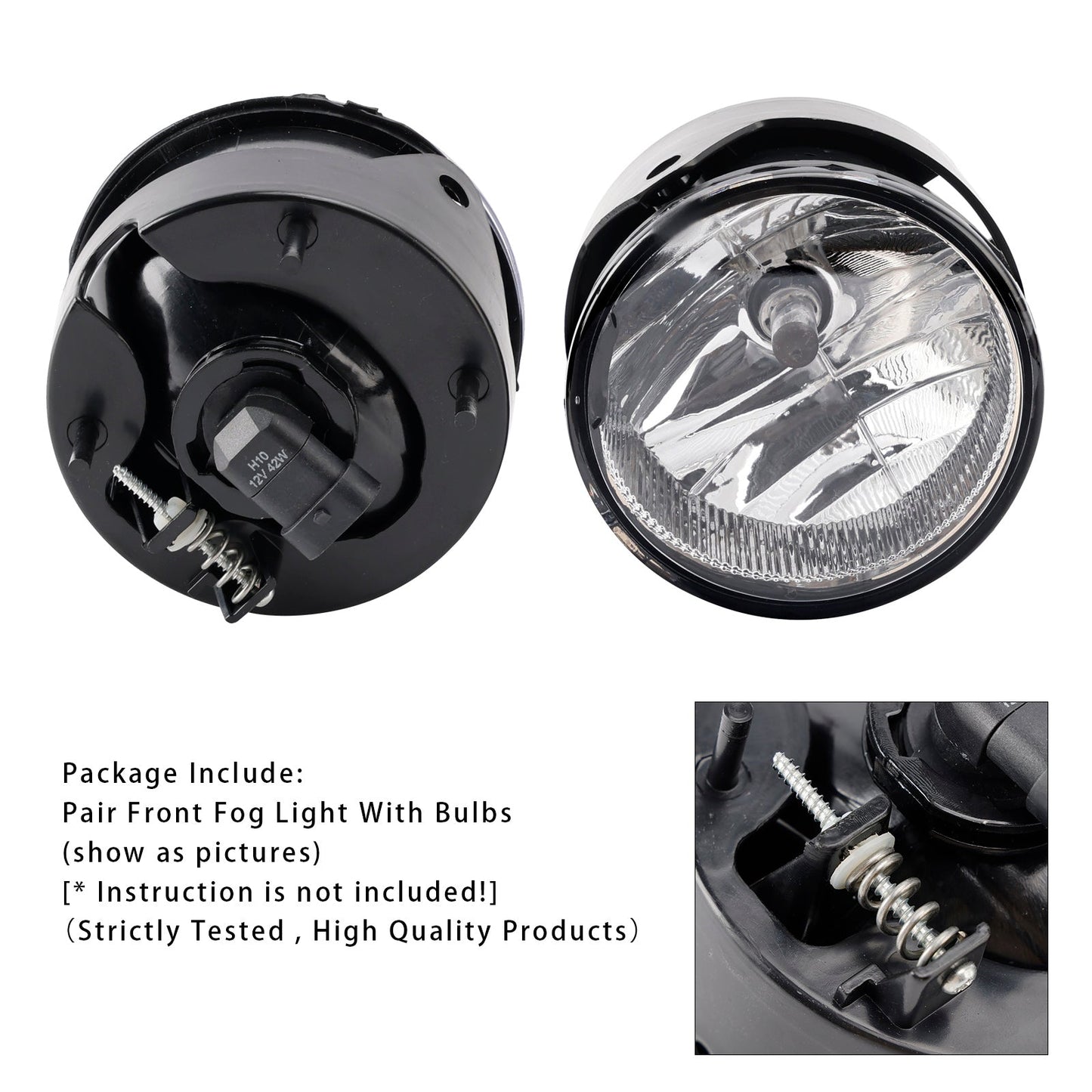 Coppia di fari fendinebbia anteriori con lampadine per Ford Expedition 2007-2014, lenti trasparenti