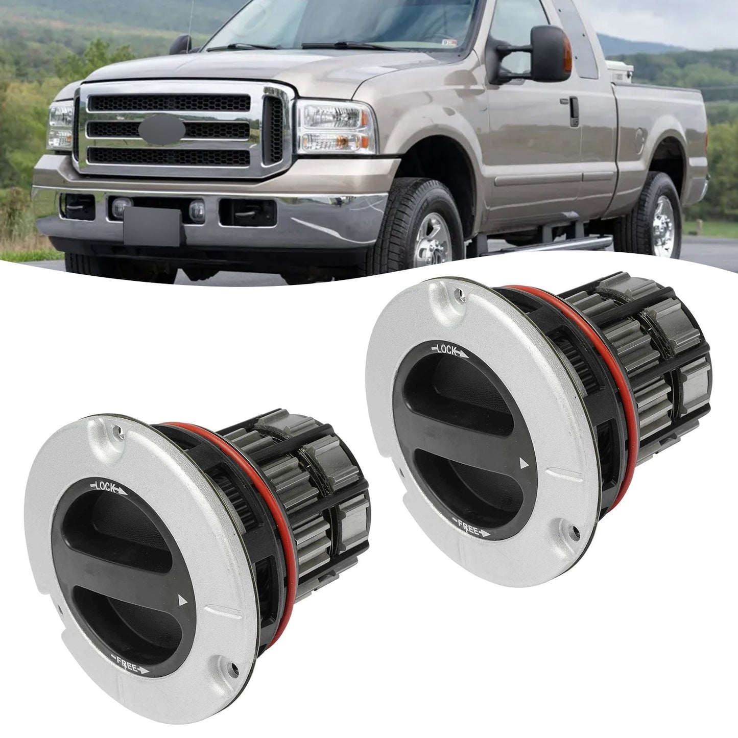2 pezzi di collegamento mozzo con bloccaggio manuale anteriore per Ford F250 F350 F450 F550 2005-2023