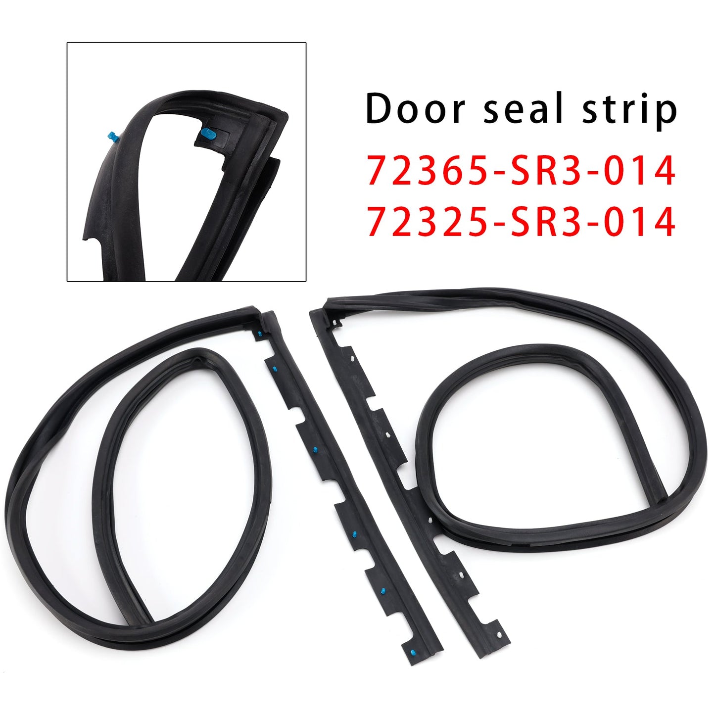 Set di 2 guarnizioni in gomma per portiere anteriori per Honda Civic 2 porte 3 porte 1992-1995 EG6 EG4