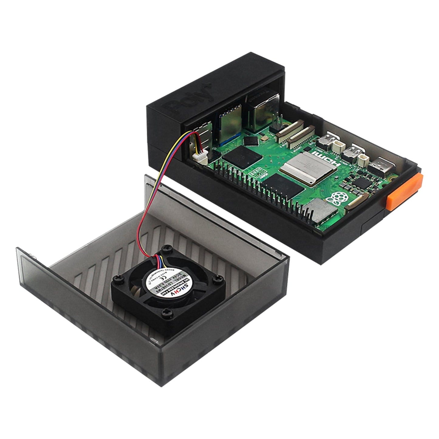 Raspberry Pi 5 POLY5+ Case Argon POLY 5+ Box compatibile con ventola di raffreddamento PWM ABS