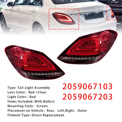 Mercedes Benz W205 Facelift C63 AMG S Base 2019-2021 Fanale posteriore a LED sinistro+destro, luce freno 059067103 2059067203