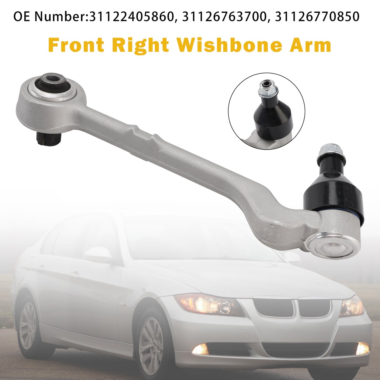 Braccio oscillante anteriore destro 31122405860 per BMW E81 E87 Serie 3 E90 E91 X1 E84