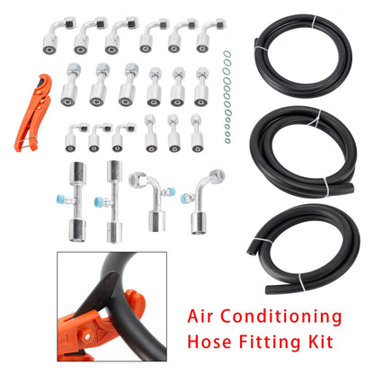 Kit di tubi flessibili e raccordi per aria condizionata da 26 pezzi da 9,5 piedi, include tubo flessibile AC da 9,5 piedi n. 6, n. 8, n. 10