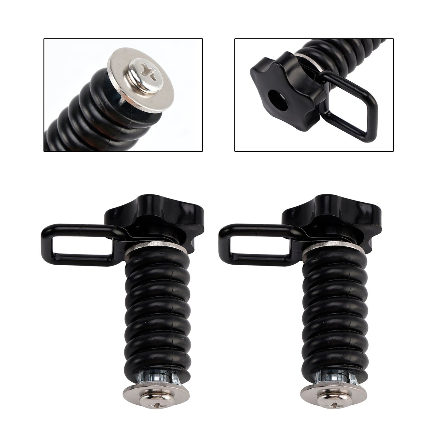 Coppia di ancoraggi di fissaggio con anello a D da 1"" neri per Polaris Rzr 570 800 900 1000
